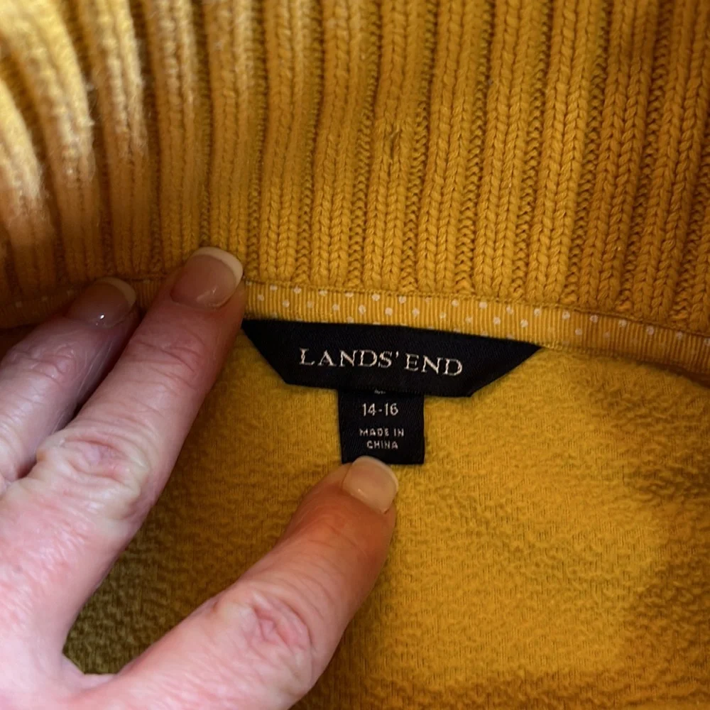 Lands' End Ribbed cowl neck fleece Jacket szL - Picture 9 of 11